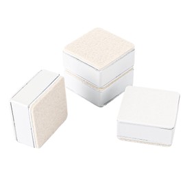 ZOFUN Set of 4 Furniture Riser White Carbon Steel 1.2 Inches / 3 cm, Diameter 2.36 Inches / 6 cm Table Raiser Self-Adhesive Bed Height, Robust Furniture Riser Furniture Feet White for 1000 kg for Beds