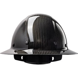 PIP Wolfjaw, Full Brim Smooth Dome Hard Hat with Glossy Carbon Fiber Shell, 8-Point Riveted Textile Suspension, Wheel-Ratchet Adjustment, Black (280-HP1471R-11)