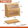 GHWIE Double Layer Large Bamboo Bread Box for Kitchen Countertop,