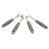 4pcs Adaptive Utensils Knife Fork Spoons Weighted Wide Handles Grey