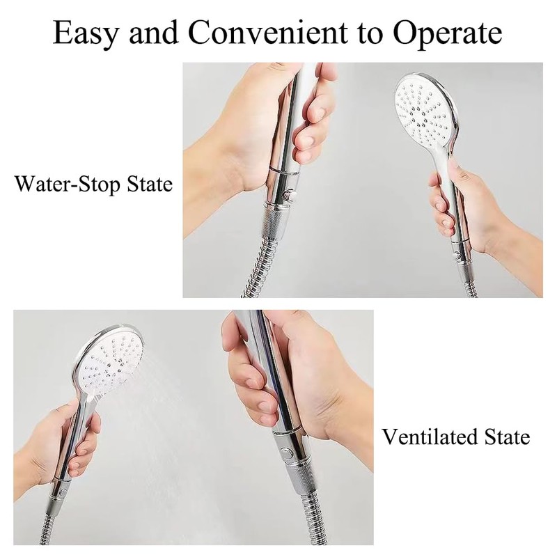 3 Pcs Shower Head Shut Off Valve, G1/2 Universal Button