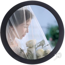 alfyng Round Photo Frame Wooden Wall Hanging Picture Frames for Home Office Wall Décor (black, 12 inch)