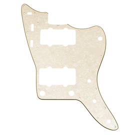 Musiclily Pro 13-Hole Guitar Pickguard for USA Vintage 60s Jazzmaster and SQ Classic Vibe, 4Ply Aged White Pearl