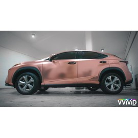 VViViD+ Satin Rose Gold Conform Chrome Vinyl Wrap Roll (4ft x 5ft)