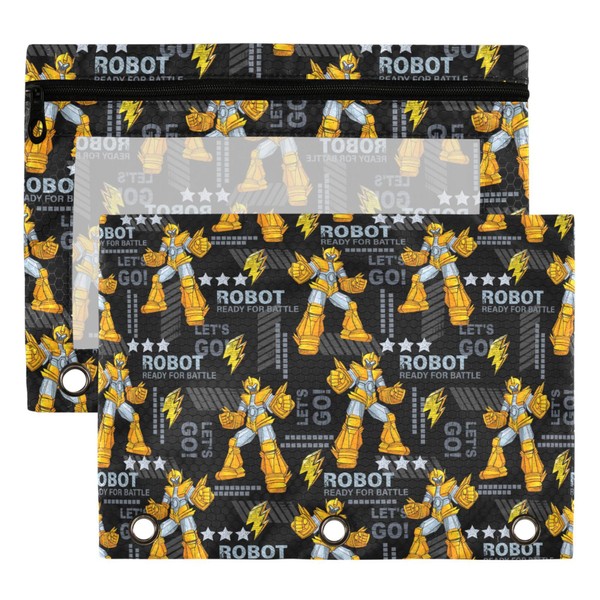 Robots Binder Pouches 3 Ring for Boys Girls School Office