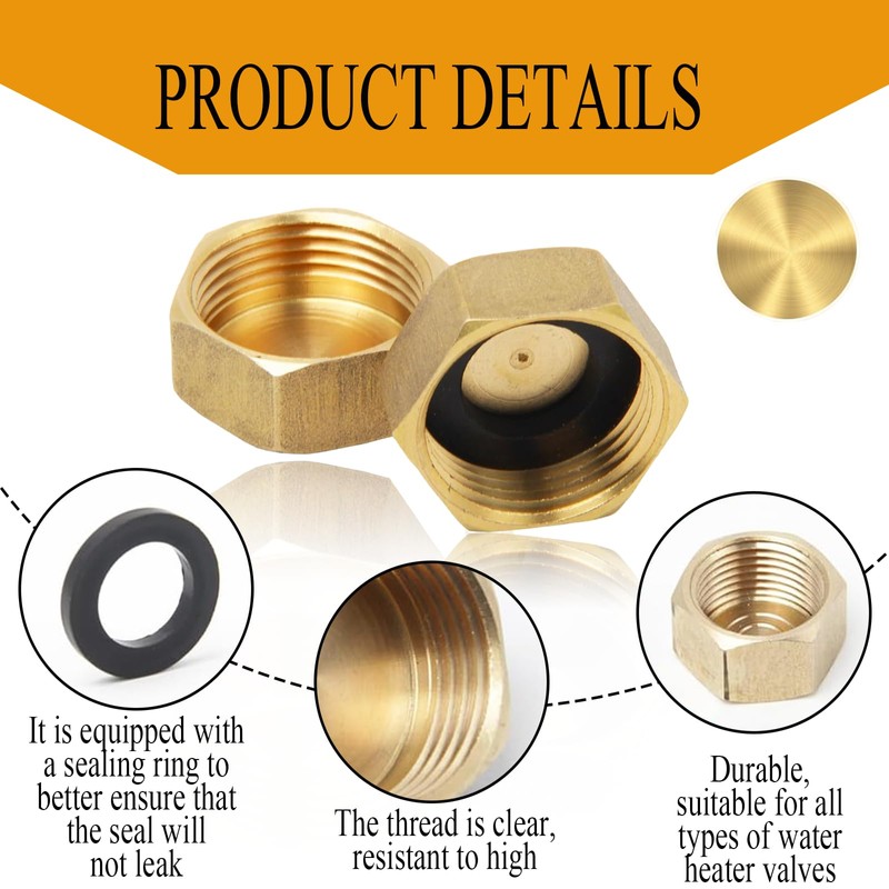 5pcs Brass Blanking Caps 1/8 1/4 3/8 3/4 1/2,Internal Thread
