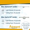 (4-Pack) Ceiling Fan Mounting Bracket with Adjustable Bar Hanger, 1-1/2''