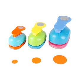 Circle Punch 3/8+5/8+1 inch Craft Lever Punch Circle Shape Lever Punch Handmade Paper Punch Candy Color by Random 3/8+5/8+1 inch（8mm+16mm+25.4mm） Circle Punch