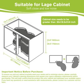 Kinchoix Blind Corner Cabinet Pull Out Organizer, Soft Close Swing Right Pull Out Cabinet Organizer 30inch, Corner Cabinet Lazy Susan for Blind Shelf, 2 Tiers Tray, Adjustable Height