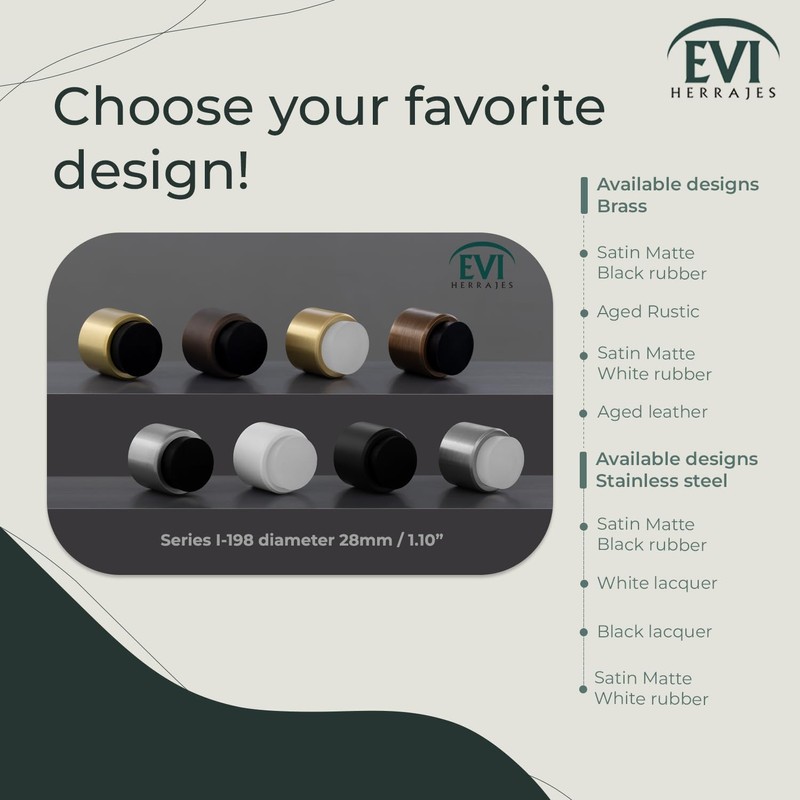 EVI Door Stoppers | Stainless Steel Door Handle Stopper -