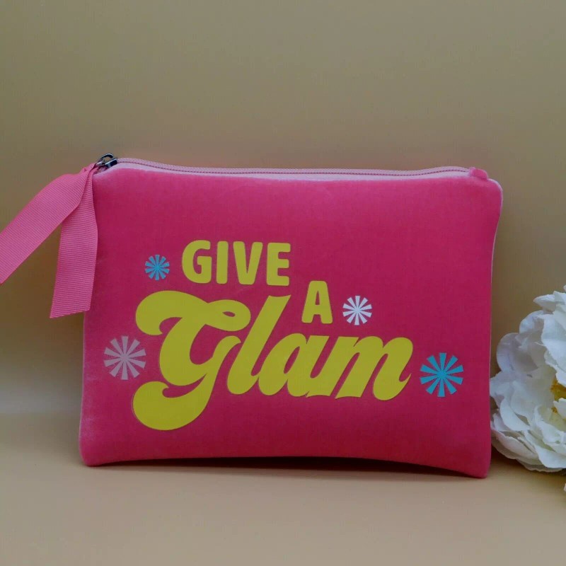 Benefit Give A Glam Pink Cosmetic Bag with Zipper x