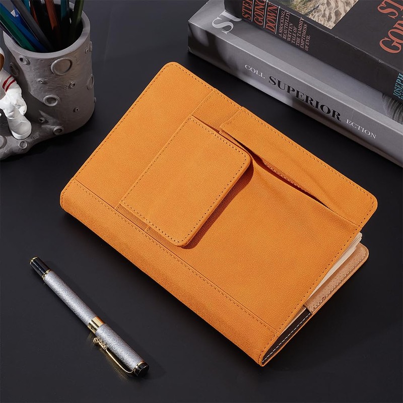 CRASPIRE Orange Book Cover PU Leather A5 Waterproof Book Sleeve