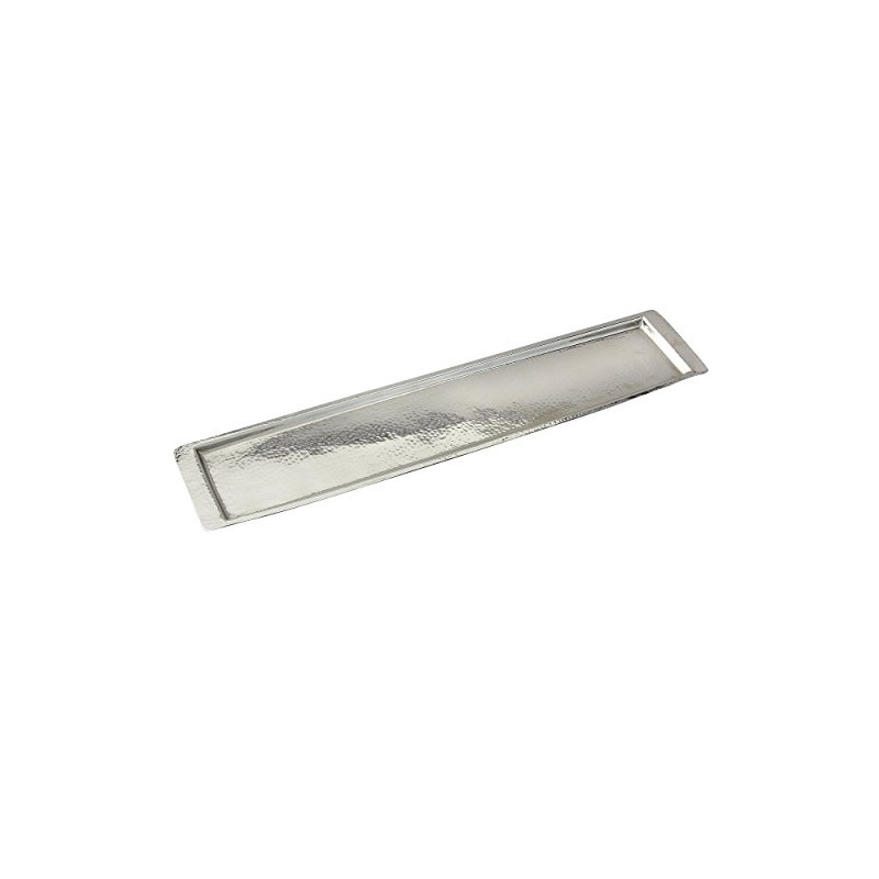 Elegance Stainless Steel Hammered Rectangular Tray, Large, 25.5 by 5.5-Inch,