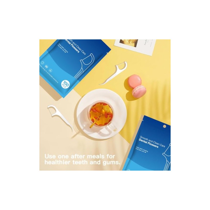 Hilo Dental Mango Palillos Limpieza Dientes Sabor Flossers Bucal Aliento