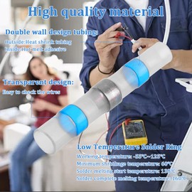 900er Set Lötverbinder mit Schrumpfschlauch，Kabelverbinder Wasserdicht, 5 types Wärmeschrumpf Stoßverbinder Schmelzverbinder Geschweißte Connector Kit für Automobil, Marine, Boot, Motorrad