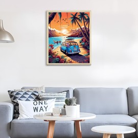 HONGYA Paint by Numbers Kit for Adults,16x20 Inch DIY Scenic Sea View Art Oil Painting for Living Room, Bedroom, Office Decorations Without Frame Roll up Canvas(LD-8)