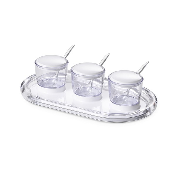 Omada Kitchen Condiment Tray Set: Small Containers With Spoons and