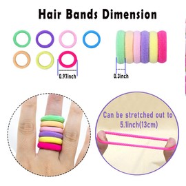 Baby Hair Ties for Little Girls 210PCS Small Hair Bands No Damage Multicolor Nylon Hair Rubber Bands for Toddler Hair Ties Accessories