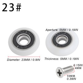 Qikuver 23 mm Shower Door Rollers, Pack of 4 Shower Door Rollers, Shower Cubicle Rollers, Replacement Parts, Shower Cubicles, Shower Door, Sliding Door, Replacement Rollers for Shower Cubicle Door,