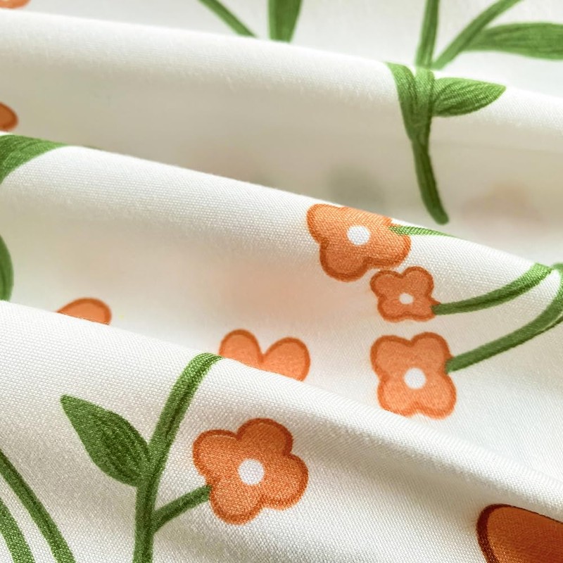 Mateju Super King Fitted Sheets Floral Pattern, Soft Microfiber Bed