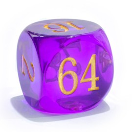 Large Translucent Backgammon Cube 30mm Large Backgammon Double Number Cube 4.5cm Translucent Purple