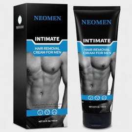 NEOMEN Intimate Hair Removal Cream for Men: Men's Depilatory Cream for Private Area, Body Hair Removal Cream for Sensitive Skin with Aloe & Vitamin E, 3.5 Oz