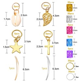 JOCXZI gold hair accessories,hair beads,hair beads for braids,hair jewellery,braid accessories,hair jewellery for braids,gold hair cuffs,dreadlock accessories(157 sets)