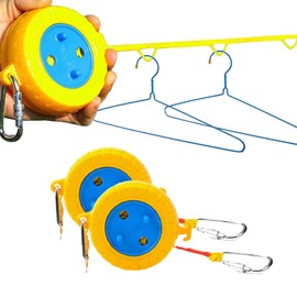 Retractable Clothesline, 26 Feet Portable Clothesline,Clothes Line Retracting Indoor,Travel Hotel Camping 、Cruise Ship、 Backyard 、Outdoor/Indoor,Fv Clothesline,with Windproof Hanging Hole (2 Pieces)