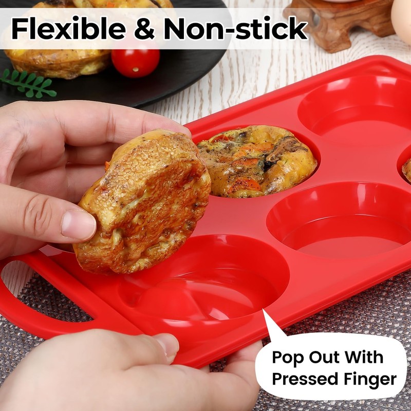 Silicone Egg Molds, 3 Inch Muffin Top Pans Non Stick