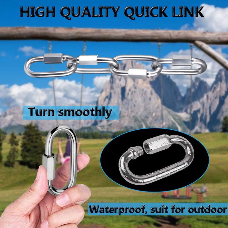 Quick Link, 304 Stainless Steel D Shape Locking Carabiner Keychain