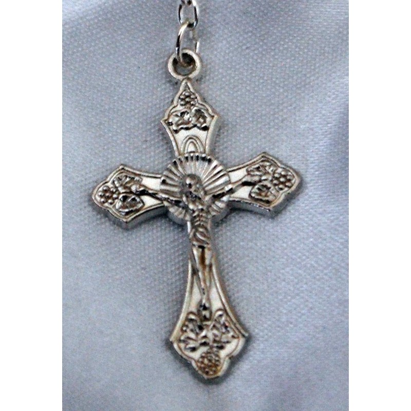 Amelia Mae Beautiful White Heart Rosary Beads - Girls &
