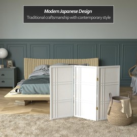 3 ft. Short Double Cross Shoji Screen - White - 3 Panels