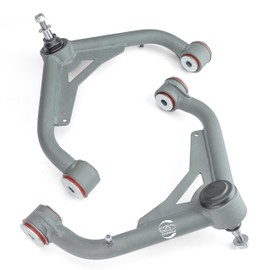 Front Upper Control Arms for 2001-2010 Chevy Silverado GMC Sierra 2500HD/3500HD 4WD, 2-4" Lift Suspension Control Arm - PU Bushing, Replacement OEM Factory Suspension Arms, Wrinkle Gray