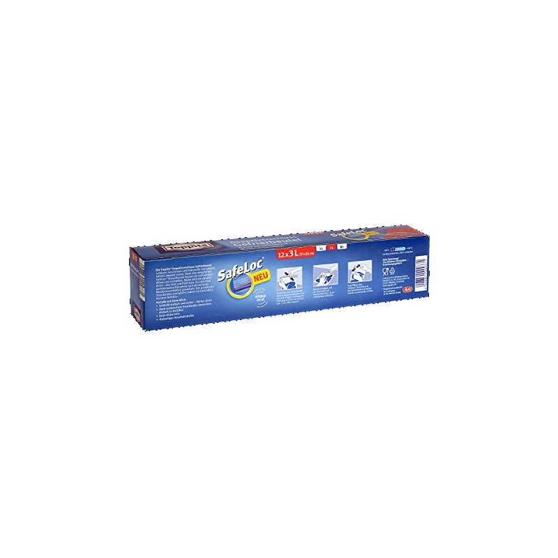 Toppits SafeLoc Double Lock Freezer Bags, 12 x 3 Litre