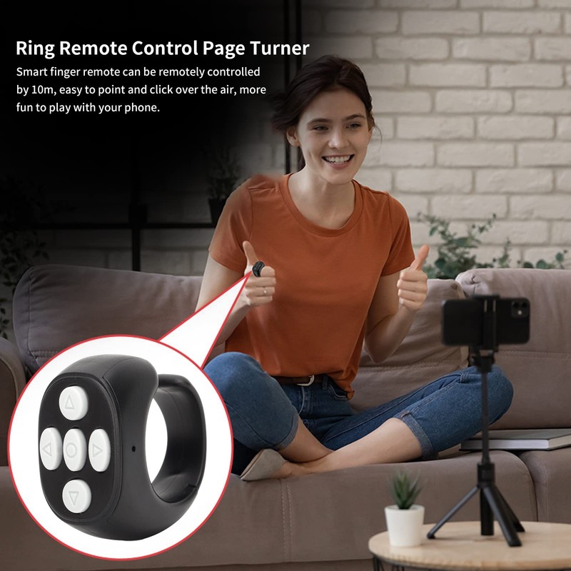 Upgrade Bluetooth Remote Control Page Turner, Video Scrolling Ring and
