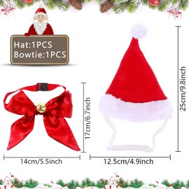 Pack of 2 Christmas Dog Costume, Pet Costume, Christmas Clothing, Christmas Hat and Collar for Dog, Cat, Red Dog Christmas Hat, Decoration, Christmas Outfit Gift