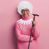 Tarpop 4 Pcs Grandma Costume for Women, Old Lady Accessories
