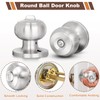 Estmoon 6 Pack Brushed Nickel Door Knobs, Privacy Door Lock