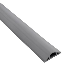 Electriduct Extra Small Low Profile Floor Cord Cover 15 Foot Plastic Cable Protector PVC Wire Concealer with Self Adhesive Double Sided Tape - Gray