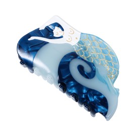 Mermaid Hair Claw Clips Blue for Women Girls Thick Fine Thin Hair Styling Accessories Large Non Slip Acetate Strong Metal Hold Jaw Barrettes Headwear Summer Holiday Gift