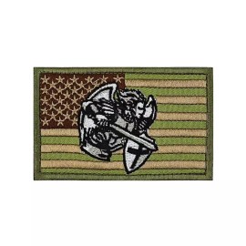 GaugeUSA Saint Michael Religious American USA Flag Hook And Loop Patch Green 2"X3"