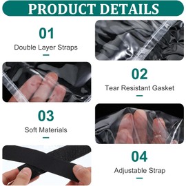 EupHHonycs 6 Pack Large Plastic Chair Covers for Dining Room Clear PVC Kitchen Chair Seat Protectors with Adjustable Belt Strap for 18''x17'' Standard Chair, Stain, Water and Kitty Scratch Resistant