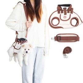 Dog Lift Harness, Breathable Dog Carrier Bag, Portable Pet Carrier Sling with Adjustable Leash for Small Dogs (M)