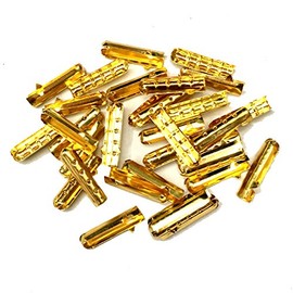 12/24/36/48 PCS Metal Aglets DIY Shoelaces Repair Shoe Lace Tips Replacement End (12PCS, Golden)