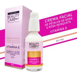 Crema Facial De Pétalo De Rosas Y Rosa Mosqueta Anti-edad Hidratante Relajante Natural Orgánico Satori Beauty Care Cosmetics 60ml