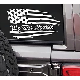 We The People Decal Sticker | Cars Trucks Vans SUVs Windows Walls Cups Laptops | White | 7.5" X 4.2" inch | MAZ-413