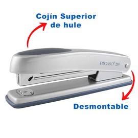 AZOR - Engrapadora, Cuerpo De Acero, Engrapa Hasta 20 Hojas, Grapadora, Cojín de Hule, Pegaso, 308.219