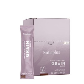 FARMASi Nutriplus Grain Blend Instant Coffee Sticks, Barley and Rye Coffee Alternative, Vegan Low Caffeine Single Serve Packets, 16 Sticks