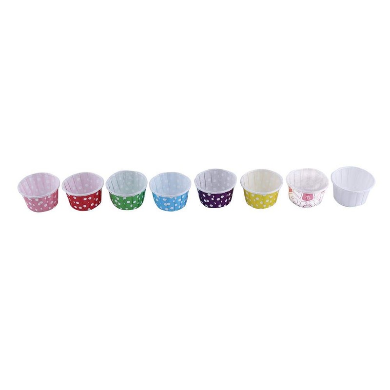 100 x Mini Paper Cupcake Cases Muffin Wrappers, Multi-Colour