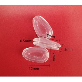Clear Rubber Silicon Push On Type Nose Pads Pieces Buds for Glasses Sunglasses Frames Reading Eye Wear HNP002 (Clear - 3 Pairs)